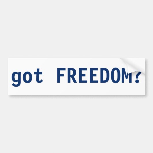 Heb je Vrijheid? Bumpersticker (Voorkant)