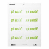 Heb je wasabi? etiket (Full Sheet)