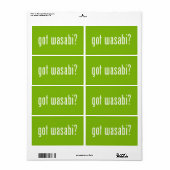 Heb je wasabi? etiket (Full Sheet)