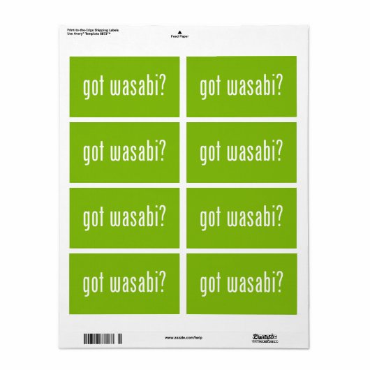 Heb je wasabi? etiket (Full Sheet)