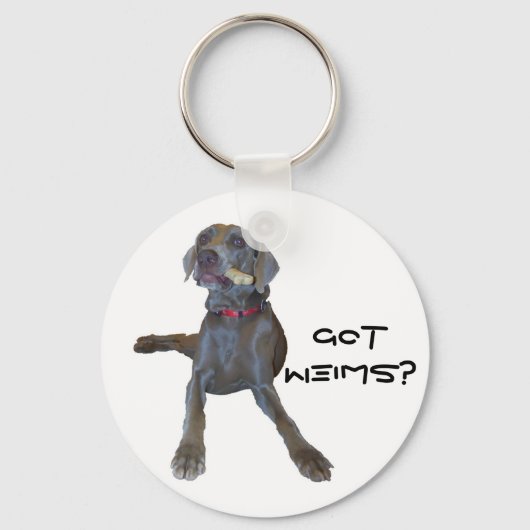Heb je Wims? Weimaraner Sleutelhanger (Voorkant)