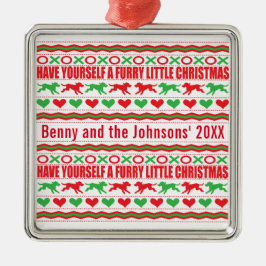 Heb je zelf een kleine kersthond metalen ornament