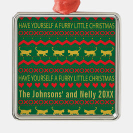 Heb je zelf een kleine kerstkat metalen ornament