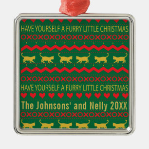 Heb je zelf een kleine kerstkat metalen ornament