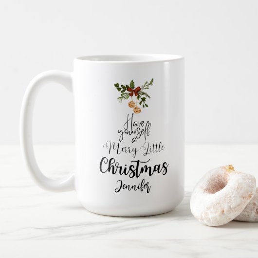 Heb je zelf een prettig kerstfeest koffiemok (Met donut)
