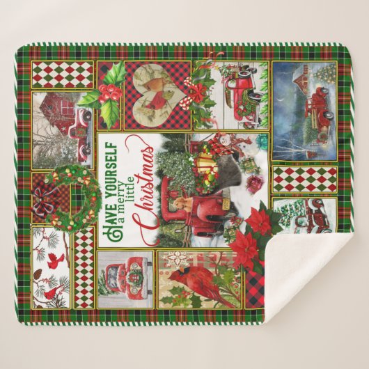 Heb je zelf een prettig kerstrood trucje sherpa deken (Voorkant (horizontaal))