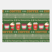 Heb je zelf een prettige kerst met koffie inpakpapier vel (Voorkant 2)