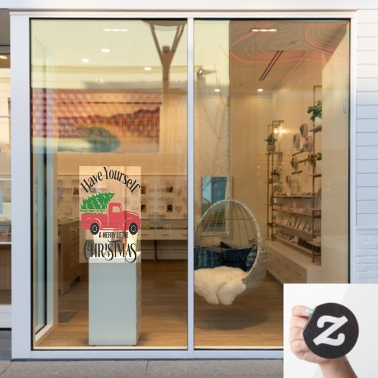 Heb je zelf een prettige kerstboomtrui raamsticker (Winkelraam)