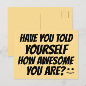 HEB JE ZELF VERTELD HOE GEWELDIGE JE BENT? BRIEFKAART (Voorkant / Achterkant)