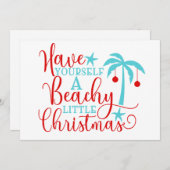 Heb jezelf een beachy kerst feestdagenkaart (Voorkant / Achterkant)