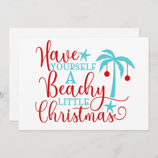 Heb jezelf een beachy kerst feestdagenkaart (Voorkant / Achterkant)