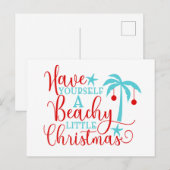 Heb jezelf een beachy kerst feestdagenkaart (Voorkant / Achterkant)
