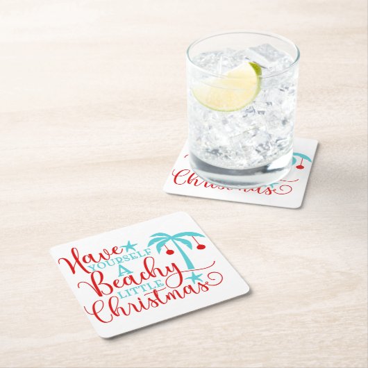Heb jezelf een beachy kerst kartonnen onderzetters (Insitu)