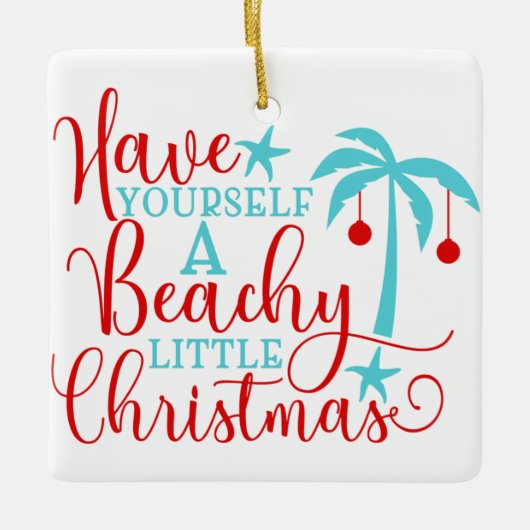 Heb jezelf een beachy kerst keramisch ornament (Voorkant)