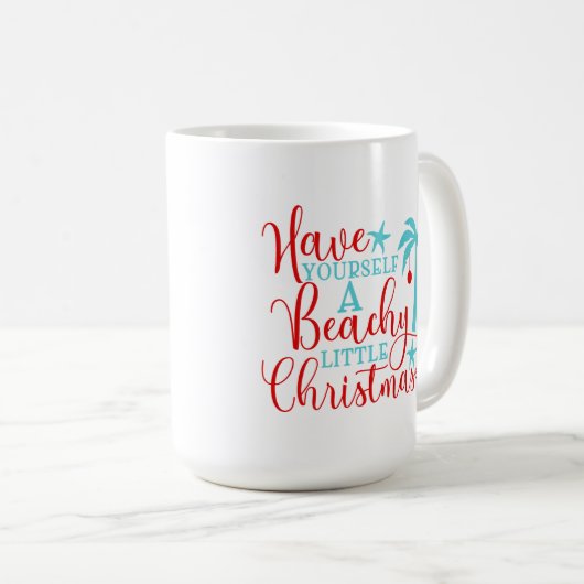 Heb jezelf een beachy kerst koffiemok (Voorkant rechts)
