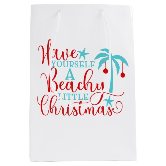 Heb jezelf een beachy kerst medium cadeauzakje (Voorkant)