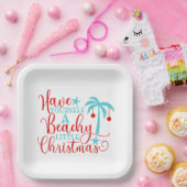 Heb jezelf een beachy kerst papieren bordje (Feest)
