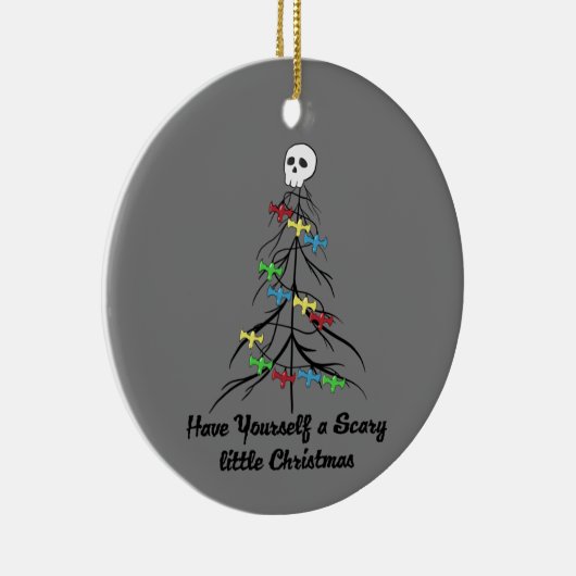 Heb jezelf een eng kerstfeest! keramisch ornament (Rechts)