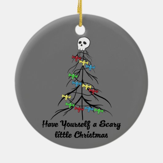 Heb jezelf een eng kerstfeest! keramisch ornament (Achterkant)