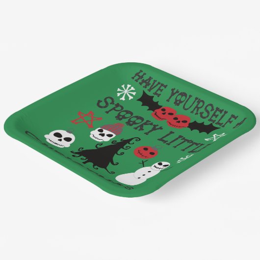 Heb jezelf een griezelig klein kerstfeest papieren bordje (Gebogen)