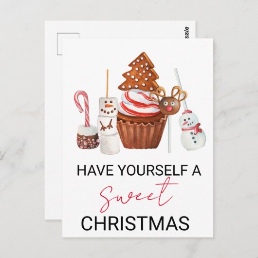 Heb jezelf een mooie kerstbehandeling briefkaart (Voorkant / Achterkant)