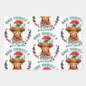 Heb jezelf een mooie kleine kerst Schattigee Koe Inpakpapier Vel (Voorkant)