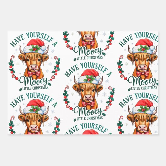 Heb jezelf een mooie kleine kerst Schattigee Koe Inpakpapier Vel (Voorkant)