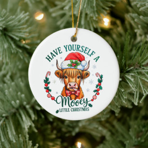 Heb jezelf een mooie kleine kerst Schattigee Koe Keramisch Ornament