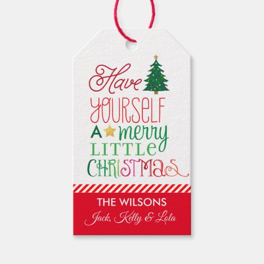 Heb jezelf een prettige kerst cadeaulabel (Voorkant)