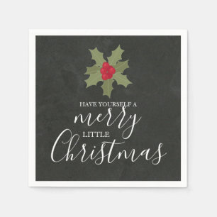 Heb jezelf een prettige kerst Holly Servet