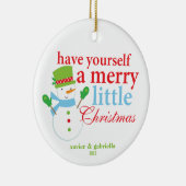 Heb jezelf een prettige kerst keramisch ornament (Rechts)