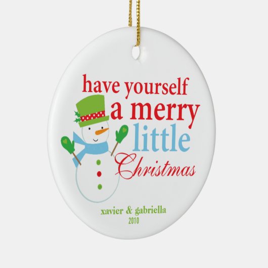 Heb jezelf een prettige kerst keramisch ornament (Rechts)