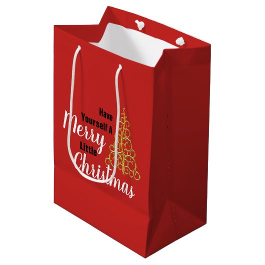Heb jezelf een prettige kerst medium cadeauzakje (Voorkant Gekanteld)