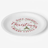 Heb jezelf een prettige kerst papieren bordje (Gekanteld)