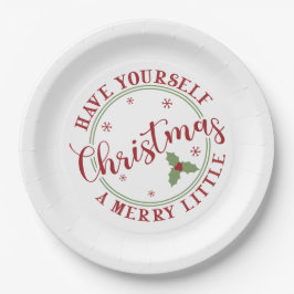Heb jezelf een prettige kerst papieren bordje