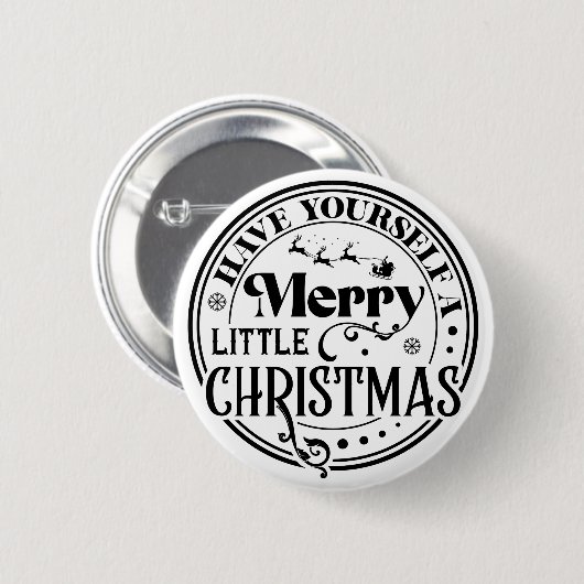 Heb jezelf een prettige kerst ronde button 5,7 cm (Voorkant /achterkant)