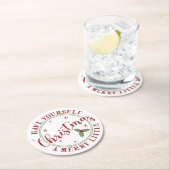 Heb jezelf een prettige kerst ronde kartonnen onderzetter (Insitu)