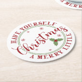Heb jezelf een prettige kerst ronde kartonnen onderzetter (Gebogen)