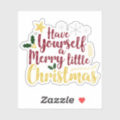 Heb jezelf een prettige kerst sticker (Vel)