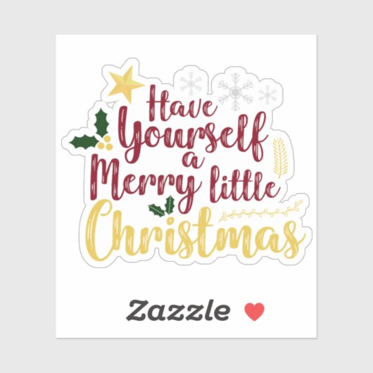 Heb jezelf een prettige kerst sticker (Vel)