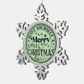 Heb jezelf een prettige kerst tin sneeuwvlok ornament (Rechts)