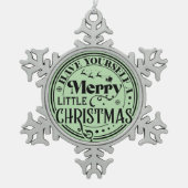 Heb jezelf een prettige kerst tin sneeuwvlok ornament (Voorkant)