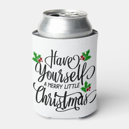 Heb jezelf een prettige kerstfeestdag blikjeskoeler (Blikje Voorkant)