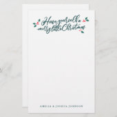 "Heb jezelf een prettige kerstfeestdag" Briefpapier (Voorkant / Achterkant)