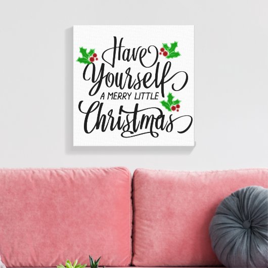 Heb jezelf een prettige kerstfeestdag canvas afdruk (Insitu (Woonkamer))