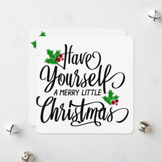 Heb jezelf een prettige kerstfeestdag feestdagenkaart (Voorkant / Achterkant in situ)