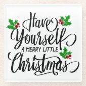 Heb jezelf een prettige kerstfeestdag glazen onderzetter (Voorkant)