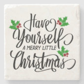 Heb jezelf een prettige kerstfeestdag stenen onderzetter (Voorkant)