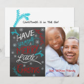 Heb jezelf een prettige kerstfoto-kaart kaart (Voorkant / Achterkant)