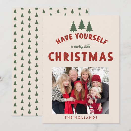 Heb jezelf een prettige kerstkaart kaart (Voorkant / Achterkant)